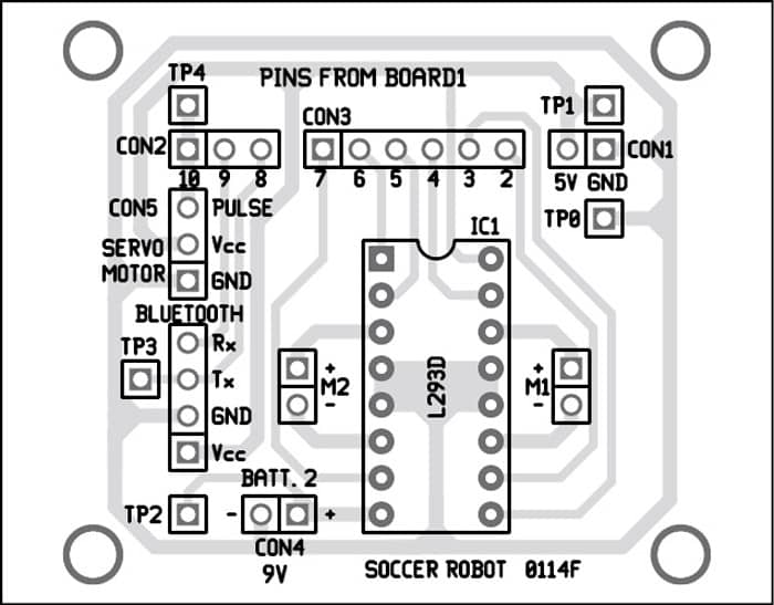 component layout for the soccer robot