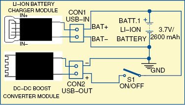 smartphone power bank Circuit diagram