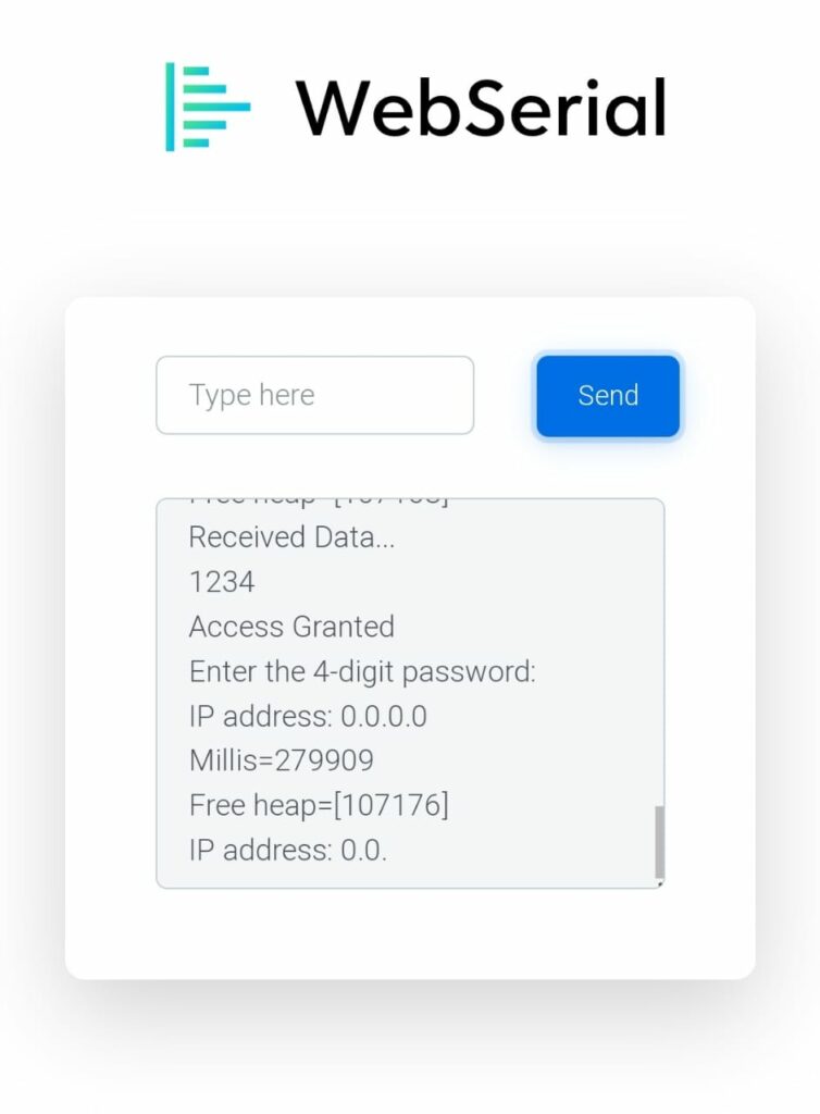 Digital Lock Using Web Serial