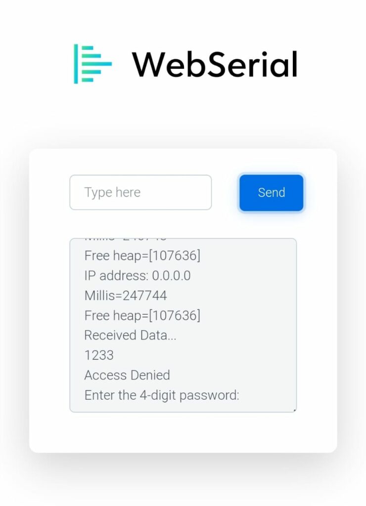 Web Serial based Digital Lock
