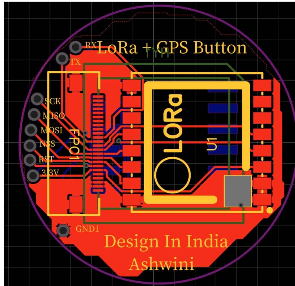 PCB Design for LoRa + GPS module