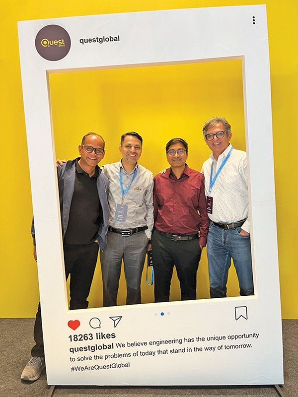 Taher Madraswala (extreme right) with his colleagues at recent Quest Global Annual Meet