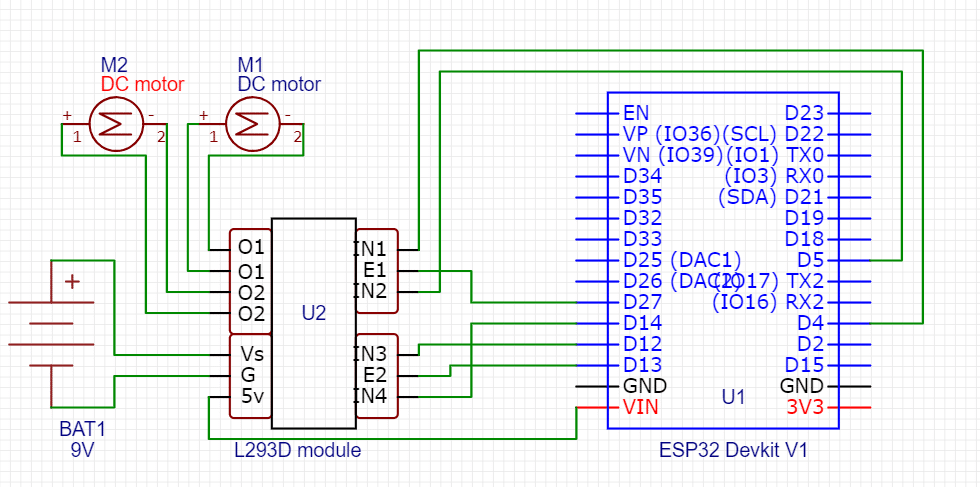 Circuit Diagram for Motor Controller Using Webserial