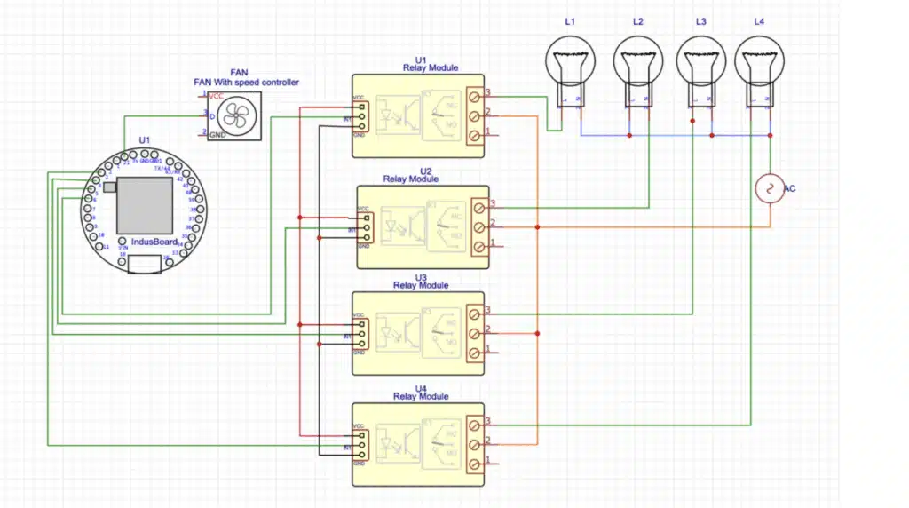 Circuit Diagram to wirelessly control multiple AC appliances